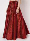 Dupion Block Printed Kalidaar Skirt