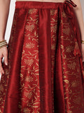 Dupion Block Printed Kalidaar Skirt