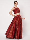 Dupion Block Printed Kalidaar Skirt