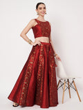 Dupion Block Printed Kalidaar Skirt