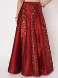 Dupion Block Printed Kalidaar Skirt