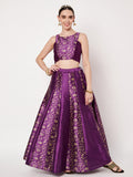 Dupion Block Printed Kalidaar Skirt