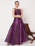 Dupion Block Printed Kalidaar Skirt