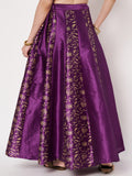 Dupion Block Printed Kalidaar Skirt