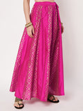 Silk Blend Block Printed Kalidaar Skirt