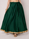 Silk Blend Solid Embellished Bias Skirt