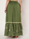 Georgette Embroidered Tiered Skirt
