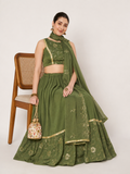 Georgette Embroidered Tiered Skirt