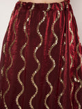 Silk Blend Embroidered Tiered Skirt