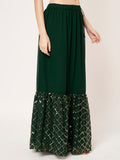 Georgette Embroidered Tiered Skirt