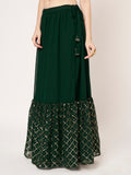 Georgette Embroidered Tiered Skirt