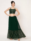 Georgette Embroidered Tiered Skirt