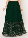 Georgette Embroidered Tiered Skirt