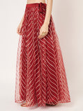 Net Gota Embroidered Kaildaar Skirt