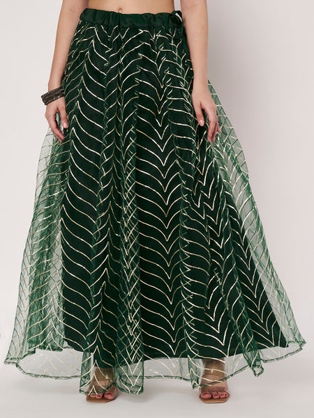 Net Gota Embroidered Kaildaar Skirt