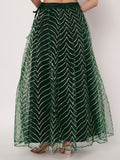 Net Gota Embroidered Kaildaar Skirt