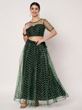 Net Gota Embroidered Kaildaar Skirt