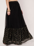 Georgette Embroidered Tiered Skirt