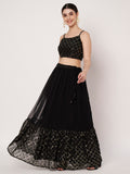 Georgette Embroidered Tiered Skirt