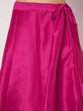 Dupion Block Printed Half And Half Kalidaar Skirt