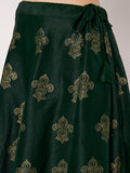 Dupion Block Printed Ruffle Bias Skirt