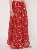 Organza Embroidered Bias Skirt