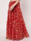 Organza Embroidered Bias Skirt
