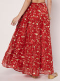 Organza Embroidered Bias Skirt