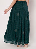 Silk Blend Embellished Bias Skirt