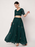 Silk Blend Embellished Bias Skirt