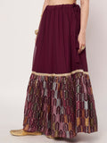 Georgette Embroidered Tiered Skirt
