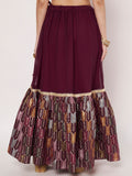 Georgette Embroidered Tiered Skirt