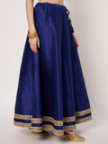Dupion Solid Embellished Bias Skirt
