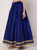 Dupion Solid Embellished Bias Skirt