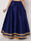 Dupion Solid Embellished Bias Skirt