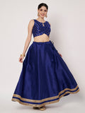 Dupion Solid Embellished Bias Skirt