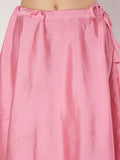 Silk Blend Solid Embellished Bias Skirt