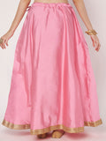 Silk Blend Solid Embellished Bias Skirt