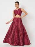 Dupion Block Printed Kalidaar Skirt