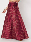 Dupion Block Printed Kalidaar Skirt