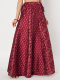 Dupion Block Printed Kalidaar Skirt
