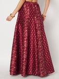 Dupion Block Printed Kalidaar Skirt