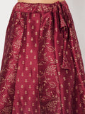 Dupion Block Printed Kalidaar Skirt
