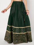 Dupion Block Printed Border Bias Skirt