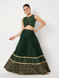 Dupion Block Printed Border Bias Skirt