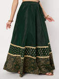 Dupion Block Printed Border Bias Skirt
