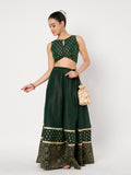 Dupion Block Printed Border Bias Skirt