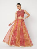 Silk Tissue Buti Kalidaar Embellished Skirt