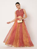 Silk Tissue Buti Kalidaar Embellished Skirt