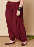 Maroon cowl salwar pants with soft and flowy viscose fabric
